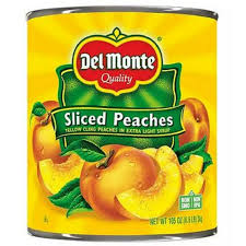 Del Monte Lite Sliced Peaches, CASE OF 6 #10